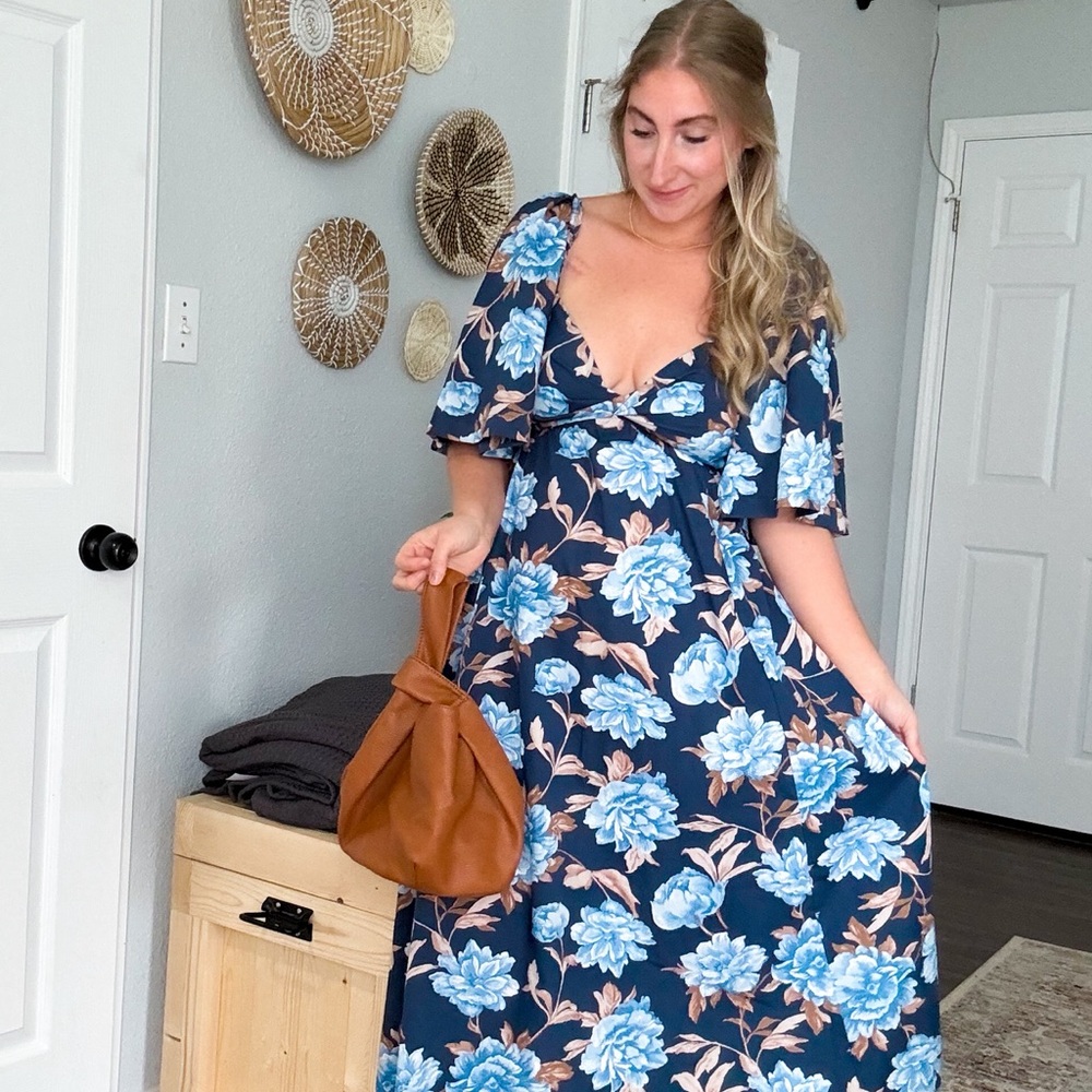 Abercrombie & Fitch Blue Floral Maxi Dress